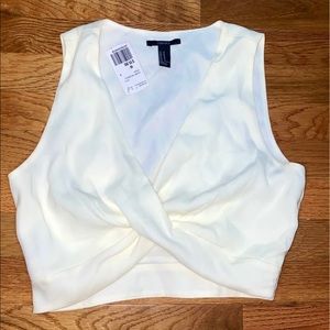 SOLD!!! Cream Sleevless Crop Top size